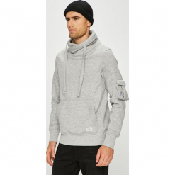 Jack & Jones - Bluza. Szare bluzy męskie Jack & Jones, s, bez wzorów, z bawełny, z kapturem, bez rękawów, z kapturem. W wyprzedaży za 119,90 zł.