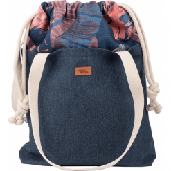 Torebka worek "DUOBAG" materiałowa, granat w kwiaty. Różowe torebki worki damskie me&BAGS, w kwiaty, z tkaniny, duże, bez dodatków. Za 219,00 zł.