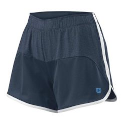 Wilson Spodenki Treningowe W Specialist Knit Short Mid Navy/White M. Niebieskie spodenki sportowe damskie marki Wilson, m, ze skóry, sportowe, z obniżonym stanem. W wyprzedaży za 74,00 zł.