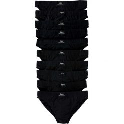 Slipy (10 par) bonprix czarny. Czarne slipy męskie bonprix, s, bez wzorów. Za 74,90 zł.