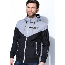 Czarna Kurtka Defend Wind. Czarne kurtki męskie marki Born2be, xl, z nadrukiem. Za 89,99 zł.