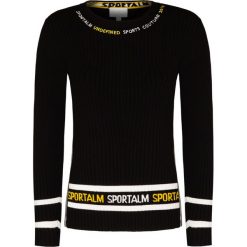 Sweter SPORTALM RIBA. Czarne swetry damskie Sportalm, z nadrukiem, z dzianiny, sportowe, bez rękawów, bez kaptura. W wyprzedaży za 806,00 zł.