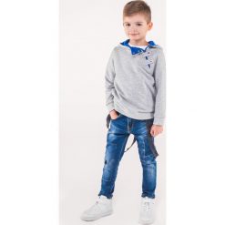 Bluzy chłopięce: BLUZA DZIECIĘCA Z KAPTUREM KB005 – SZARA/NIEBIESKA