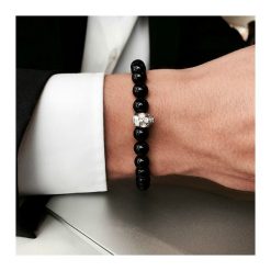 Bransoletka męska BLACK ELEGANCE. Czarne bransoletki męskie DIZARRO, z onyksem, złote. Za 180,00 zł.