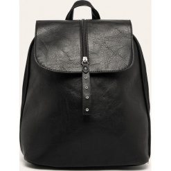 Answear - Plecak. Czarne plecaki damskie ANSWEAR, bez wzorów, ze skóry ekologicznej, eleganckie. W wyprzedaży za 79,90 zł.