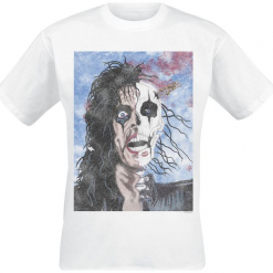 Alice Cooper Trash Half Skull T-Shirt biały. Białe t-shirty męskie Alice Cooper, l. Za 74,90 zł.
