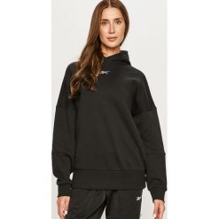 Reebok - Bluza. Czarne bluzy damskie Reebok, s, bez wzorów, z bawełny, z długim rękawem, długie, z kapturem. Za 229,90 zł.