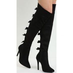 Czarne Kozaki Territory of Bows. Czarne buty zimowe damskie Born2be, na wysokim obcasie, na szpilce. Za 139,99 zł.
