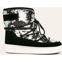 Moon Boot - Śniegowce Pulse Mid Disco. Czarne śniegowce damskie Moon Boot, ze skóry, bez zapięcia. Za 749,90 zł.