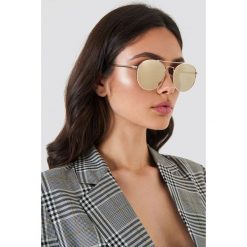 Le Specs Okulary przeciwsłoneczne Revolution - Gold. Pomarańczowe okulary przeciwsłoneczne damskie marki Le Specs, okrągłe. Za 242,95 zł.