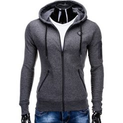 Bluzy męskie: BLUZA MĘSKA ROZPINANA Z KAPTUREM B554 – GRAFITOWA