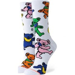 Stance Bears Choice Skarpetki Biały Wielokolorowy. Białe skarpetki damskie Stance, bez wzorów, z elastanu. Za 85,95 zł.