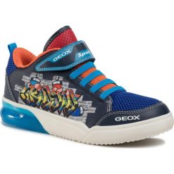 Sneakersy GEOX - J Grayjay B. D J029YD 014BU C0693 DD Navy/Lt Blue. Niebieskie trampki chłopięce Geox, bez wzorów, ze skóry ekologicznej, na rzepy. W wyprzedaży za 279,00 zł.