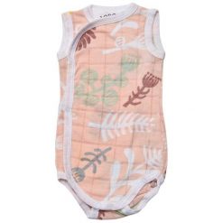Lodger Body Dziecięce Romper Fold Over Botanimal Plush 56 Różowy. Różowe body niemowlęce Lodger, na lato, bez wzorów, z bawełny, bez rękawów. Za 59,00 zł.