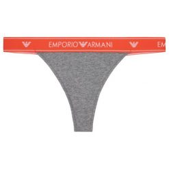 Stringi Emporio Armani Underwear 163759 9A317 06749. Szare stringi damskie Emporio Armani Underwear, l, bez wzorów, z elastanu. W wyprzedaży za 99,00 zł.