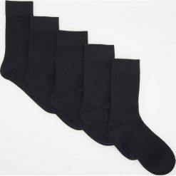 Kapcie męskie: 5 pack długich skarpetek – Czarny