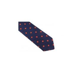 Ciemnogranatowy krawat męski w czerwone kwiaty D79. Czerwone krawaty męskie Modini Moda Męska, na co dzień, w kwiaty, z tkaniny, casualowe. Za 49,50 zł.