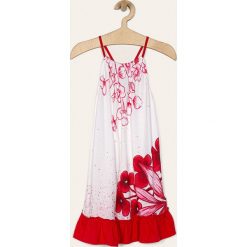 Desigual - Sukienka dziecięca 104-164 cm. Białe sukienki dziewczęce Desigual, bez wzorów, z bawełny, bez rękawów, proste. Za 179,90 zł.