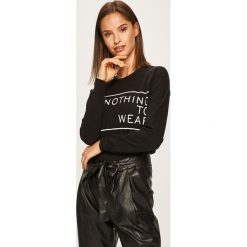 Answear - Bluza. Czarne bluzy damskie ANSWEAR, s, z nadrukiem, z bawełny, bez rękawów, bez kaptura. W wyprzedaży za 49,90 zł.