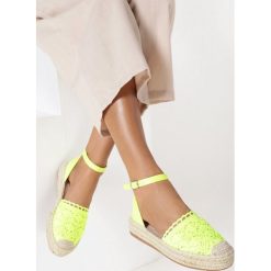 Limonkowe Espadryle Marydise. Espadryle damskie Born2be, bez wzorów, bez obcasa. W wyprzedaży za 54,99 zł.