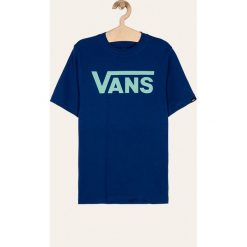 Vans - T-shirt dziecięcy 129-173 cm. Niebieskie t-shirty chłopięce Vans, z nadrukiem, z bawełny, bez rękawów. Za 89,90 zł.