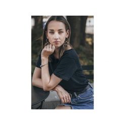 Czarny oversize krótki S-XXL. Czarne t-shirty damskie One mug a day, s, bez wzorów, z bawełny, bez kołnierzyka. Za 55,00 zł.