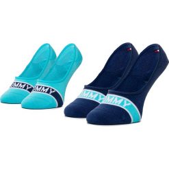 Zestaw 2 par stopek unisex TOMMY HILFIGER - 320410001 Real Teal 005. Niebieskie skarpetki damskie TOMMY HILFIGER, bez wzorów, z elastanu. Za 29,00 zł.