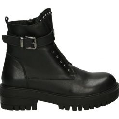 Botki - 4961204 NERO. Czarne botki damskie na zamek Venezia, ze skóry. Za 439,00 zł.