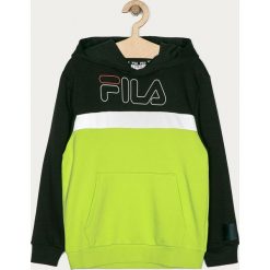 Fila - Bluza dziecięca 134-164 cm. Czerwone bluzy chłopięce Fila, z nadrukiem, z bawełny, bez rękawów, z kapturem. Za 219,90 zł.
