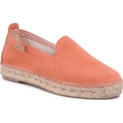 Espadryle TONI PONS - Rea-A Papaya. Pomarańczowe espadryle damskie Toni Pons, bez wzorów, ze skóry, bez obcasa, na płaskiej podeszwie. Za 219,00 zł.