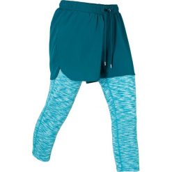 Legginsy rybaczki sportowe funkcyjne 2 w 1 bonprix niebieskozielono-ciemnoturkusowy melanż. Niebieskie rybaczki damskie bonprix, w paski. Za 89,99 zł.