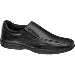 Półbuty męskie AM SHOE czarne. Czarne półbuty skórzane męskie AM SHOE. Za 125,00 zł.