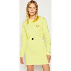 Sukienka dzianinowa Local Heroes Runway Yellow AW2021D0008. Żółte sukienki damskie LOCAL HEROES, s, bez wzorów, z bawełny, bez kołnierzyka, bez rękawów. Za 329,00 zł.
