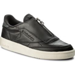 Buty Reebok - Club C 85 Zip M CN0140 Black/Chalk. Czarne półbuty damskie Reebok, ze skóry. W wyprzedaży za 269,00 zł.