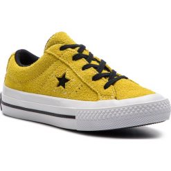 Tenisówki CONVERSE - One Star Ox 363690C Bold Citron/Black/White. Żółte półbuty dziewczęce Converse, bez wzorów, ze skóry, retro, na sznurówki. Za 239,00 zł.