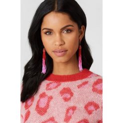 Kolczyki damskie: NA-KD Accessories Kolczyki chwosty z kolorowych koralików – Pink,Red