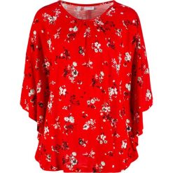Shirt "nietoperz" z nadrukiem bonprix truskawkowy z nadrukiem. Czerwone koszulki damskie bonprix, z nadrukiem, bez kołnierzyka, bez rękawów. Za 54,99 zł.