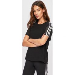 Adidas Performance - T-shirt. Czarne topy damskie adidas Performance, s, bez wzorów, z bawełny, z okrągłym kołnierzem. W wyprzedaży za 99,90 zł.