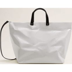 Mango - Torebka Paper. Szare shopper bag damskie Mango, w paski, z materiału, do ręki, duże. Za 139,90 zł.