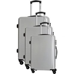 Zestaw walizek w kolorze srebrnym - 3 szt. Szare walizki Travel One, z materiału. W wyprzedaży za 659,95 zł.