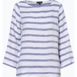 Franco Callegari - Bluzka damska, niebieski. Niebieskie bluzki damskie Franco Callegari, w paski, ze lnu, bez kołnierzyka, bez rękawów. Za 129,95 zł.