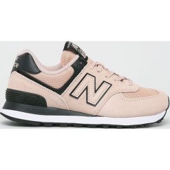 New Balance - Buty WL574WEG. Różowe buty sportowe damskie New Balance, bez wzorów, ze skóry, sportowe. Za 349,90 zł.