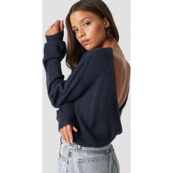 NA-KD Trend Dzianinowy sweter z kopertowym tyłem - Blue,Navy. Niebieskie swetry klasyczne damskie NA-KD Trend, z dzianiny, z kopertowym dekoltem. Za 121,95 zł.
