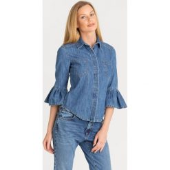 KOSZULA TENNIS Sportmax Code. Niebieskie koszule damskie Sportmax Code, na imprezę, bez wzorów, z bawełny, z włoskim kołnierzykiem, bez rękawów. Za 594,30 zł.
