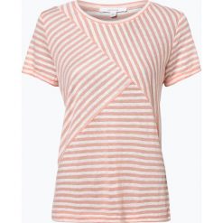 T-shirty damskie: Opus – T-shirt damski z dodatkiem lnu – Sesta, pomarańczowy