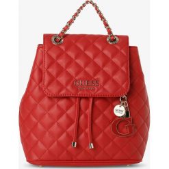 Guess Jeans - Plecak damski, czerwony. Czerwone plecaki damskie Guess Jeans, z aplikacjami, z jeansu. Za 579,95 zł.