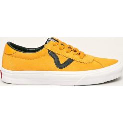 Vans - Tenisówki skórzane. Żółte trampki i tenisówki damskie Vans, ze skóry, na sznurówki. Za 339,90 zł.