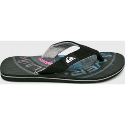 Quiksilver - Japonki. Czarne kapcie męskie Quiksilver, bez wzorów, z gumy. W wyprzedaży za 79,90 zł.