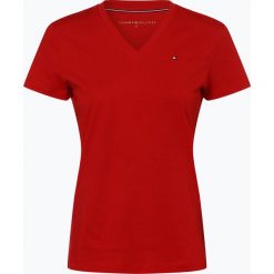 Tommy Hilfiger - T-shirt damski, czerwony. Czerwone t-shirty damskie TOMMY HILFIGER, s, bez wzorów, z bawełny, bez kołnierzyka. Za 89,95 zł.