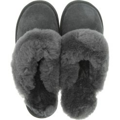 Emu Australia - Pantofle Jolie. Szare klapki damskie EMU Australia, bez wzorów, z wełny, bez obcasa. Za 299,90 zł.